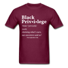 Black Privilege Tee - burgundy