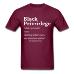 Black Privilege Tee - burgundy