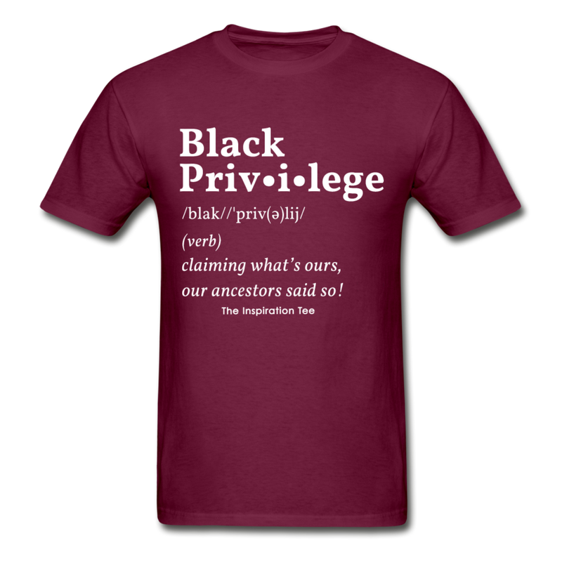 Black Privilege Tee - burgundy