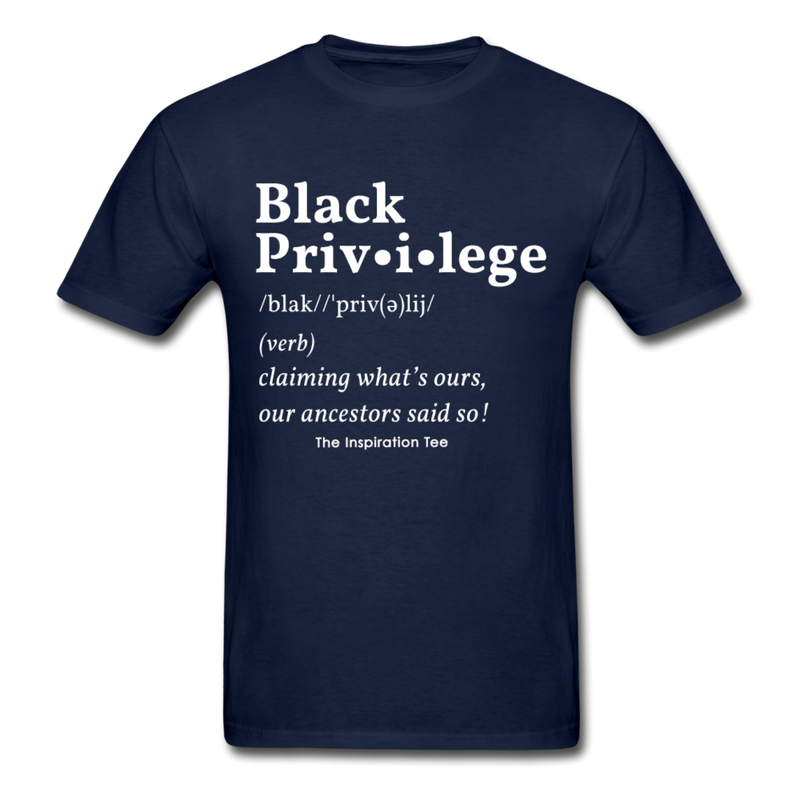 Black Privilege Tee - navy