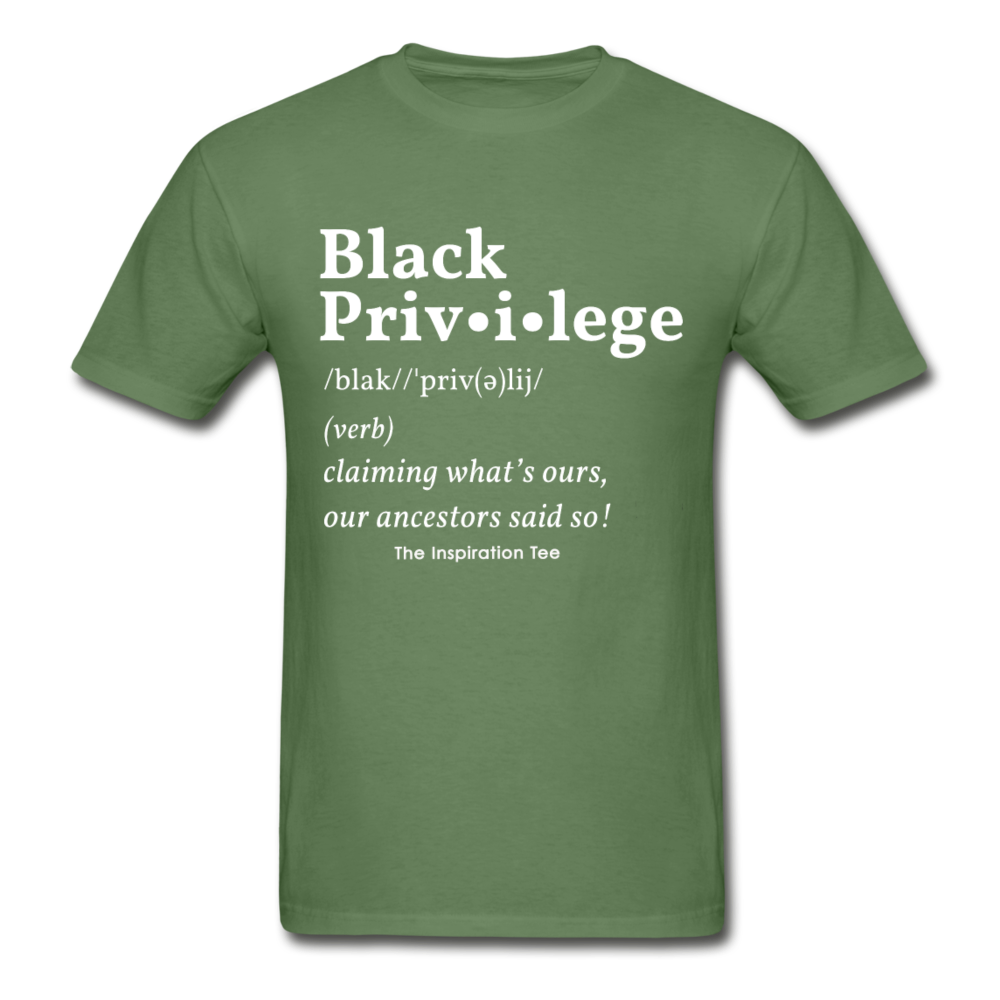 Black Privilege Tee - military green