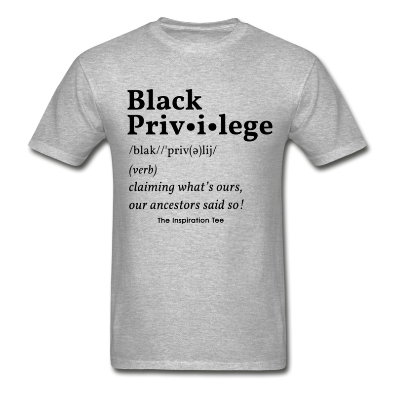 Black Privilege Tee - heather gray