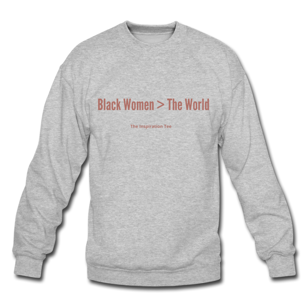 Black Women Crewneck Sweatshirt - heather gray